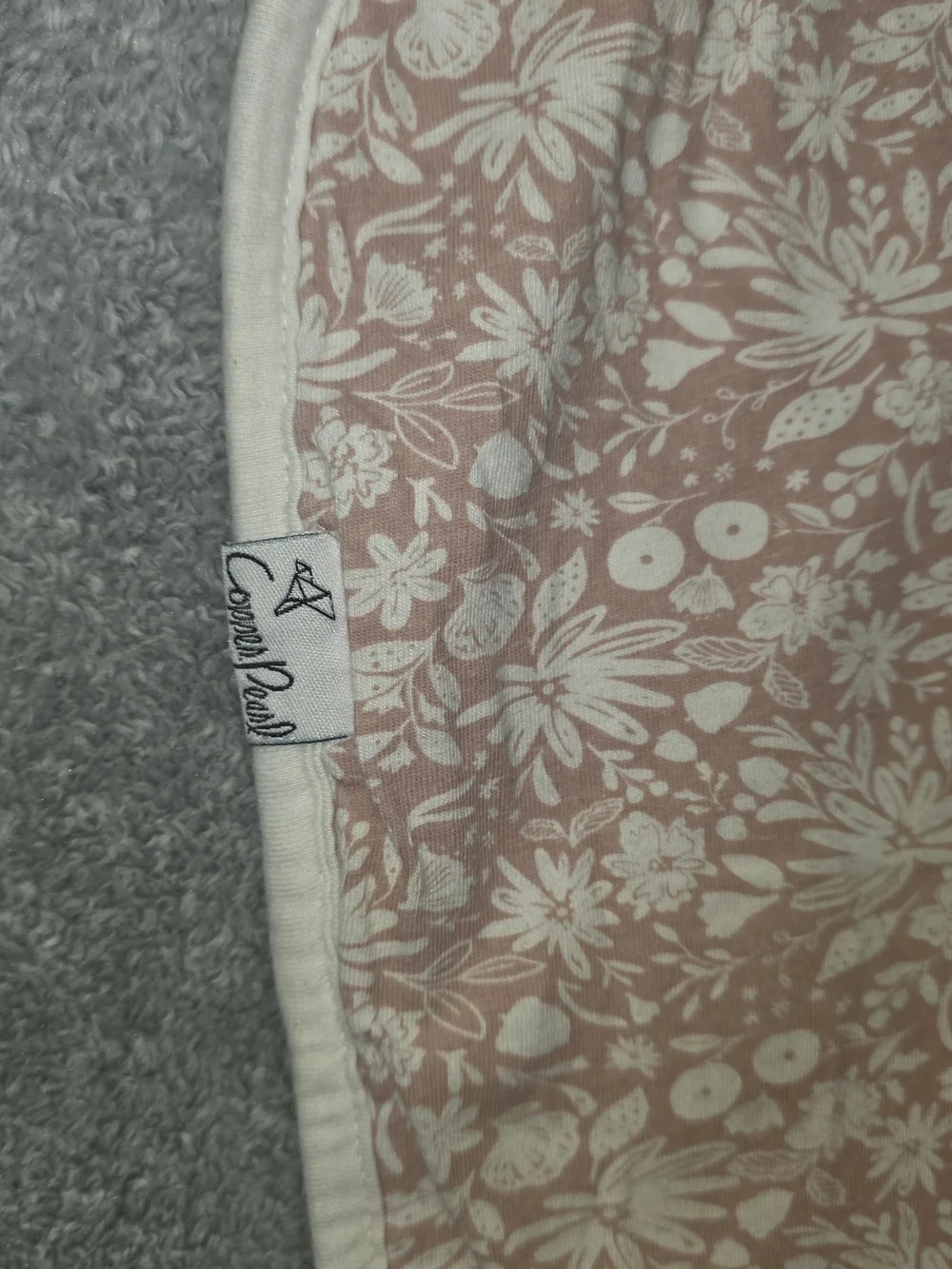 Copper Pearl Baby Burp Cloth Set - Pink Floral, Cream Stripe, Gray Pattern